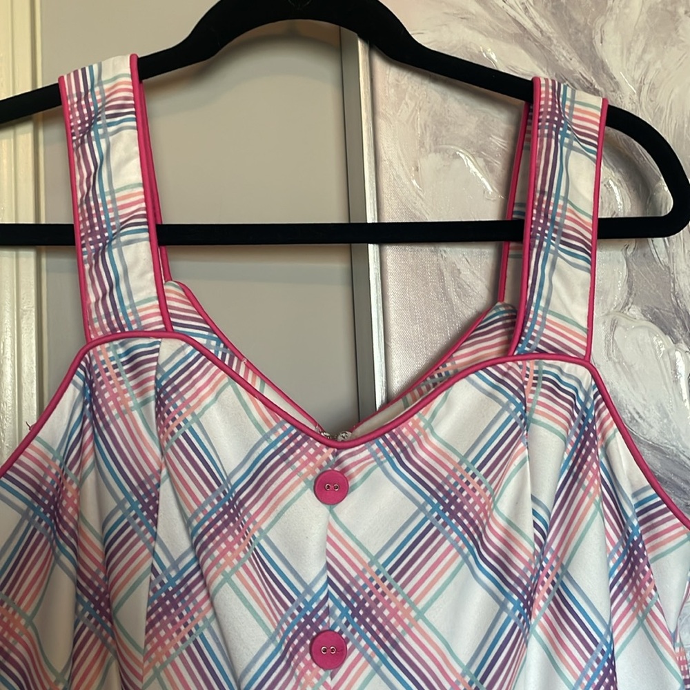 Voodoo Vixen Pastel Plaid Sleeveless Dress Sz XXL, US 16 - Picture 4 of 9